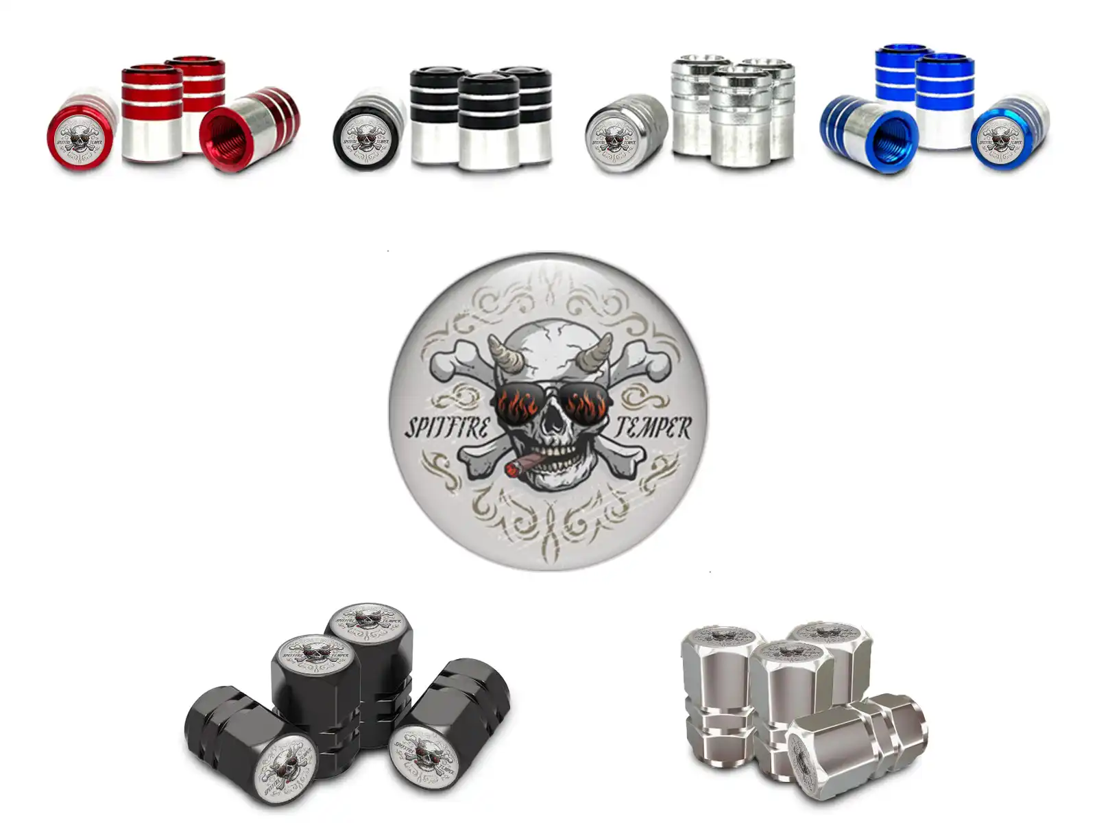 Wheels Valve Covers for Truck Chic Metallic Style